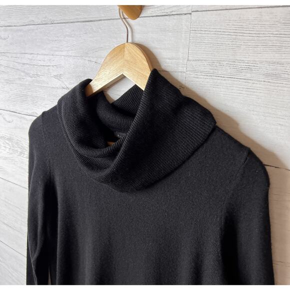 Talbots Sweater Womens Size XS Black Pure 100% Merino Wool Turtle Cowl Neck - Picture 7 of 11
